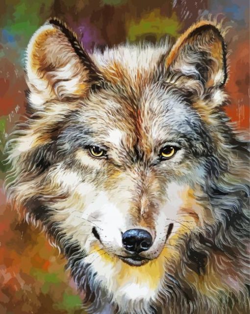 Grey Wolf Animal Art paint by numbers