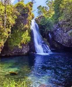 Hanawi Falls Road to Hana Hawaii paint by numbers