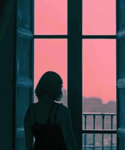 Lady in a Pink Window paint by numbers