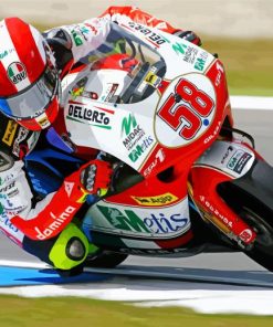 Marco Simoncelli Racing paint by numbers