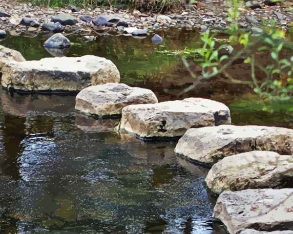 Natural Stepping Stones paint by numbers