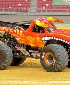 Orange Monster Truck paint by numbers