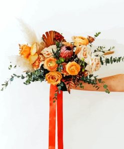 Peachy Boho Bouquet paint by numbers