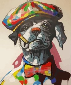 Pop Art Dog Smoking paint by numbers