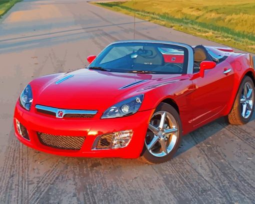 Red Saturn Sky Car paint by numbers