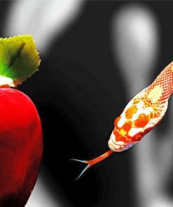 Red Apple and Snake paint by numbers