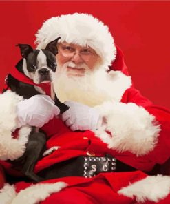 Santa with a Puppy paint by numbers