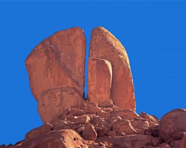 Split Rock in Jabal Al Lawz paint by numbers