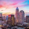 Sunset at Charlotte NC paint by numbers
