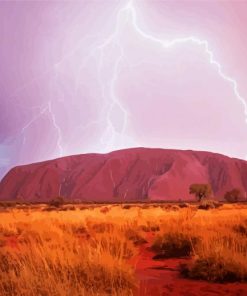 Uluru National Park and Lightning paint by numbers