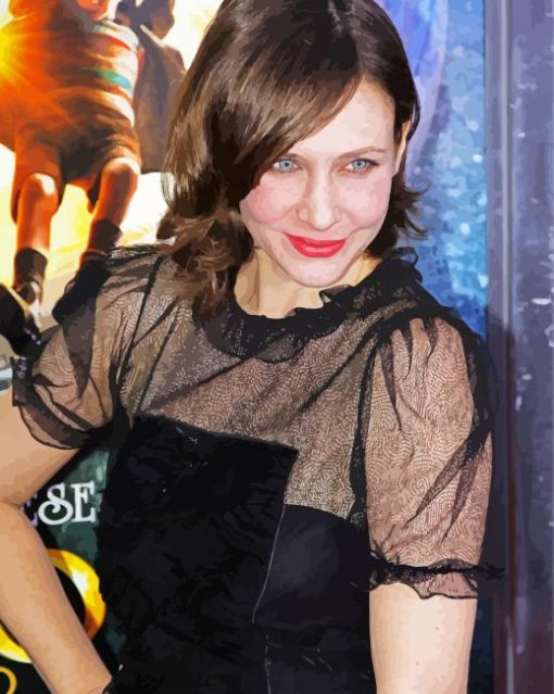 Vera Farmiga in Black Dress paint by numbers