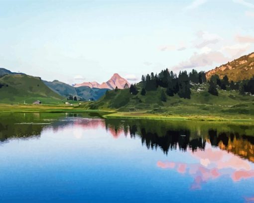 Vorarlberg Lake Sunset paint by numbers