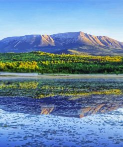 Water Reflection Mt Katahdin paint by numbers