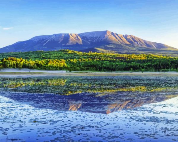 Water Reflection Mt Katahdin paint by numbers