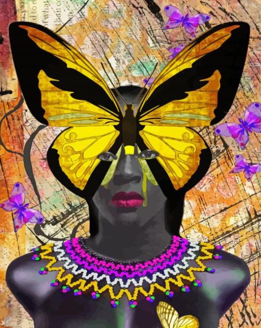 Yellow Butterfly Yvonne Coleman Burney paint by numbers