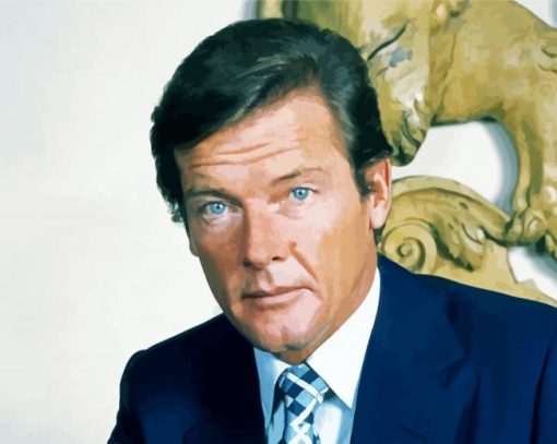 Young Roger Moore paint by numbers