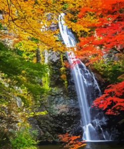 Waterfall Japan paint by number