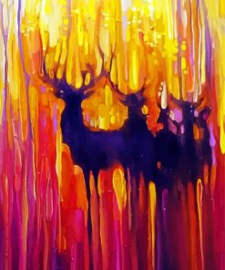 Aesthetic Deers Abstract paint by number