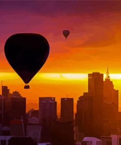 Hot Air Balloons Silhouette paint by number