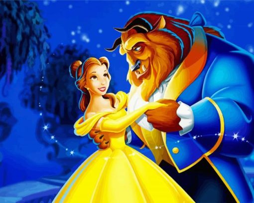 Beauty And The Beast Cartoon paint by number