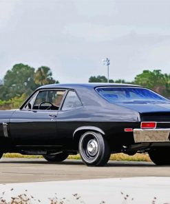 Black Chevrolet Nova paint by number