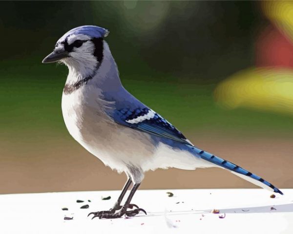 Cute Blue Jay Bird paint by number