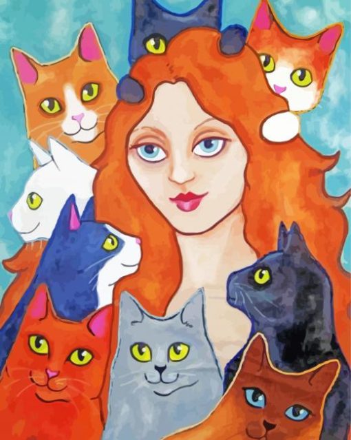 Cats Lady paint by number