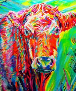 Colourful Cow paint by number