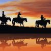 Cowboys And Indians Silhouette paint by number