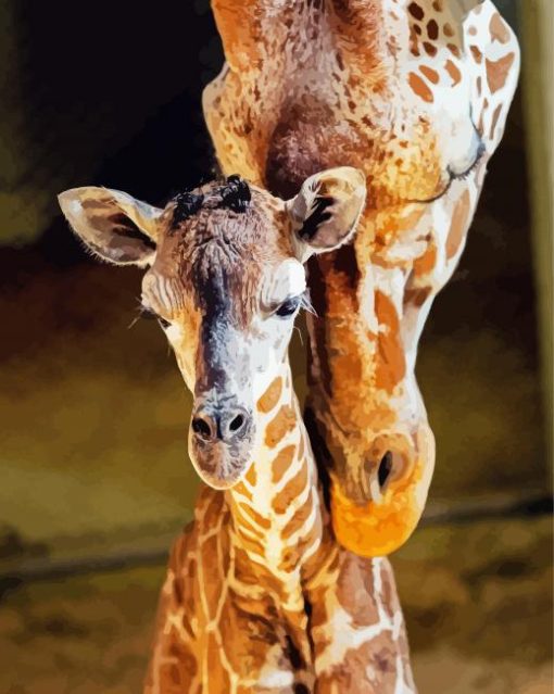 Baby Giraffe paint by number