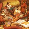 Dragon Reading Book paint by number