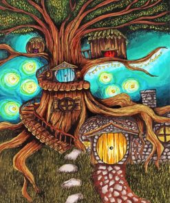 Fairy Houses Art paint by number