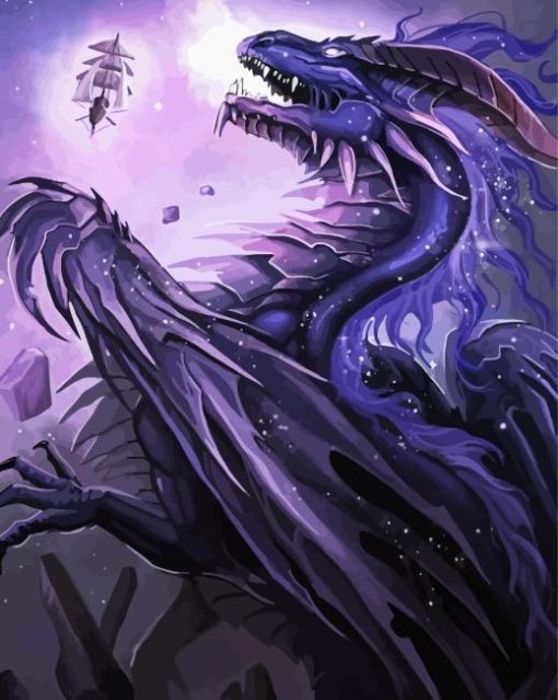 Fantasy Space Dragon paint by number