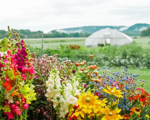 Floral Farm paint by number