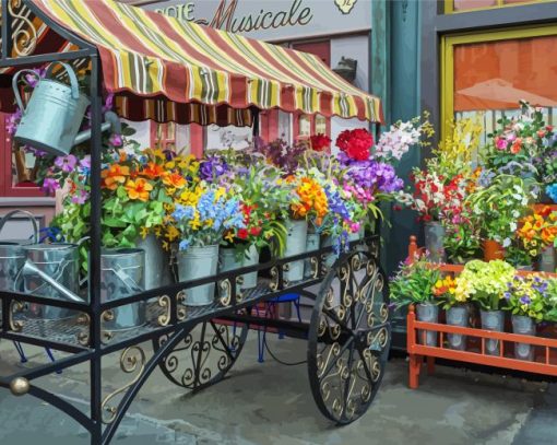 Flower Cart paint by number