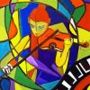 Girl With Violin Abstract paint by number