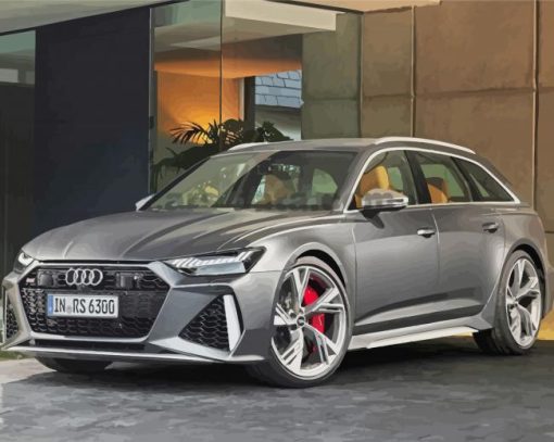 Grey Audi RS6 paint by number