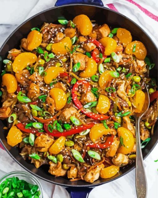 Healthy Chicken Stir Fry paint by number