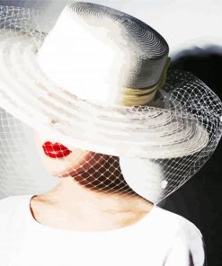 Lady In White Hat paint by number