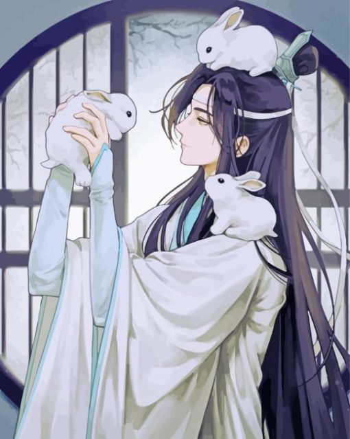 Lan Wangji With Rabbits paint by number