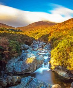 Mourne Mountains Waterfall paint by number