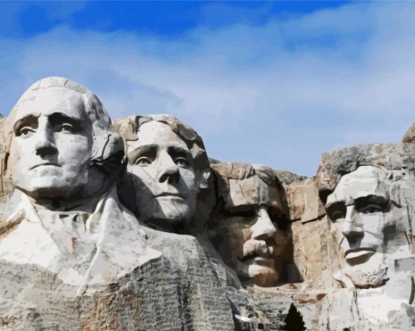 Mt Rushmore Monument paint by number
