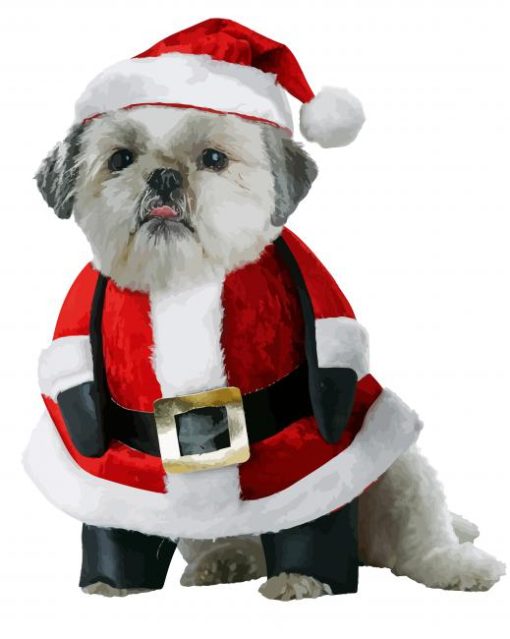 Santa Puppy paint by number