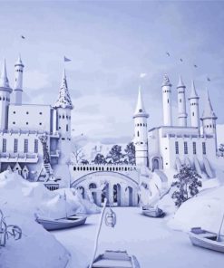 Snowy Palace paint by number