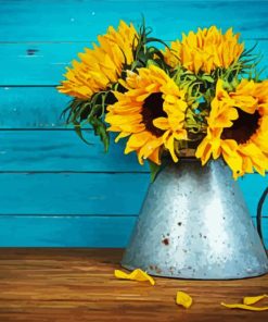 Sunflowers On Table paint by number