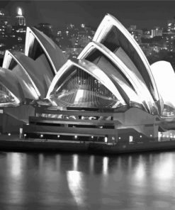 Sydney Harbour Black And White paint by number