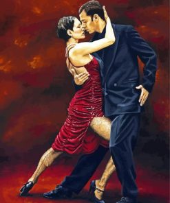 Tango Dancers Couple paint by number