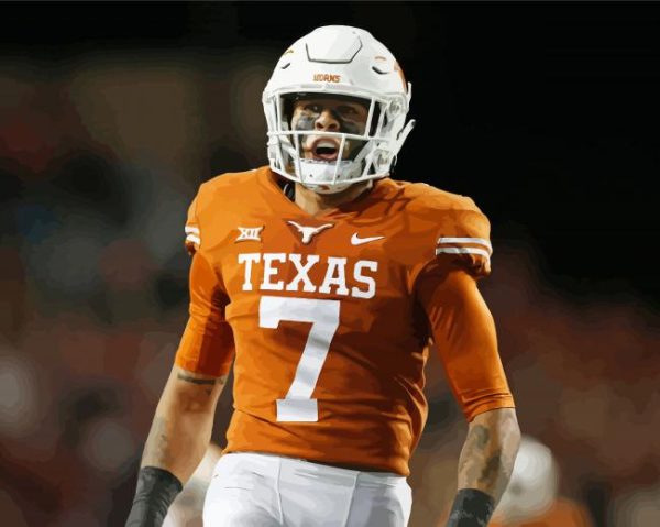 Texas American Football Player paint by number