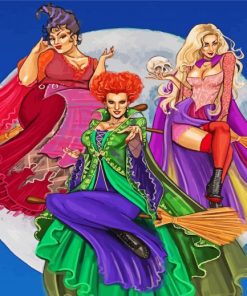 The Sanderson Sisters And Moon paint by number