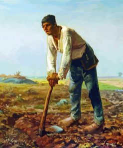 The Man With The Hoe By Jean Francois Millet paint by number